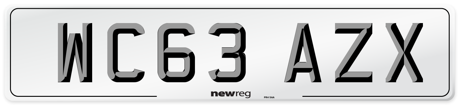 WC63 AZX Number Plate from New Reg